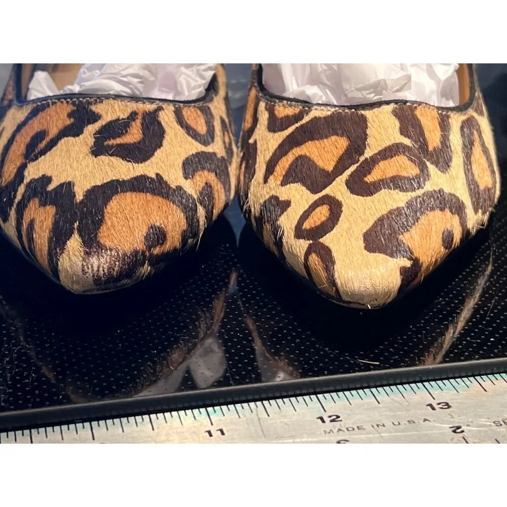 Sam Edelman Pumps Sz 6 Leather & Fabric Uppers Leopard Pointed Toe  3” Heels - Picture 11 of 11
